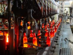 bottles in a glass factory