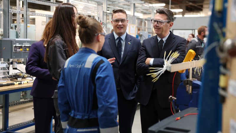 Prime Minister Andy Burnham and Wes Streeting, Secretary of State for Defence visit a workshop at BAE Systems in Barrow.