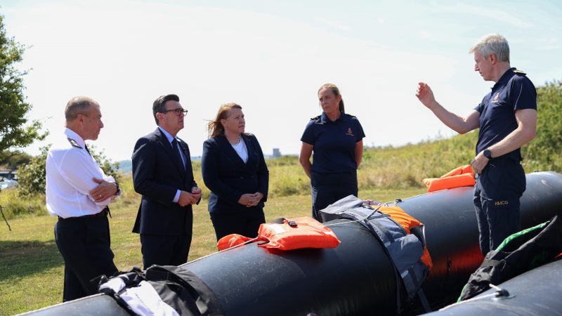 Prime Minister Andy Burnham and Anna Turley, Minister of State for Border Security and Asylum visit to Dover. Picture by Simon Dawson / No 10 Downing Street