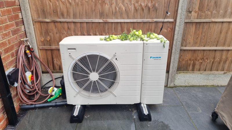 New Heat Pump heating a semi-detached english house