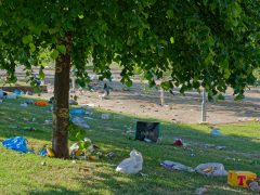Litter in a park