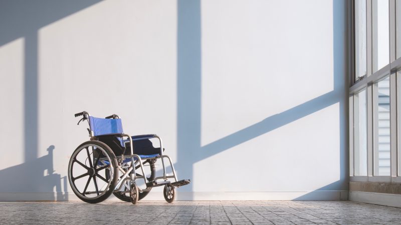 Empty Wheelchair in sunshine