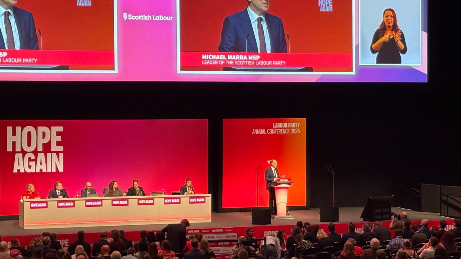 New Scottish Labour leader Michael Marra addresses conference - his ...